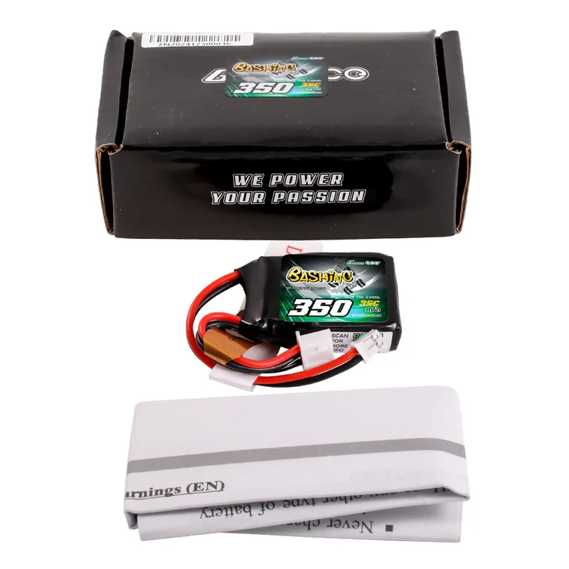 Gens Ace 350mAh 2S 7,4V 35C Lipo-Akkupack mit JST-PHR Plug-Bashing-Serie