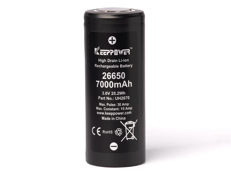 Keeppower 26650 *7000mAh max. 15A Entladestrom 3,6V-3,7V Li-Ionen-Akku