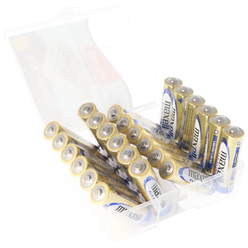 Maxell LR6 AA 24er Sparpack Mignon Batterien inklusive Aufbewahrungsbox LR06 Batteriesparpack