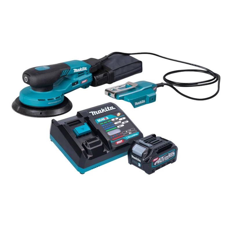 Makita BO 004 CGA101 Akku Exzenterschleifer 40 V max. 150 mm 3,0 mm Hub Brushless + 1x Akku 2,0 Ah + Ladegerät