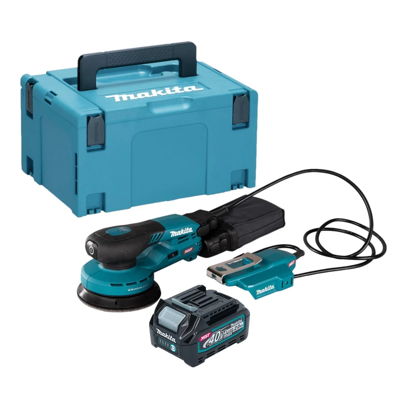 Makita BO 003 CGA101 Akku Exzenterschleifer 40 V max. 125 mm 3,0 mm Hub Brushless + 1x Akku 2,0 Ah + Makpac - ohne Ladegerät