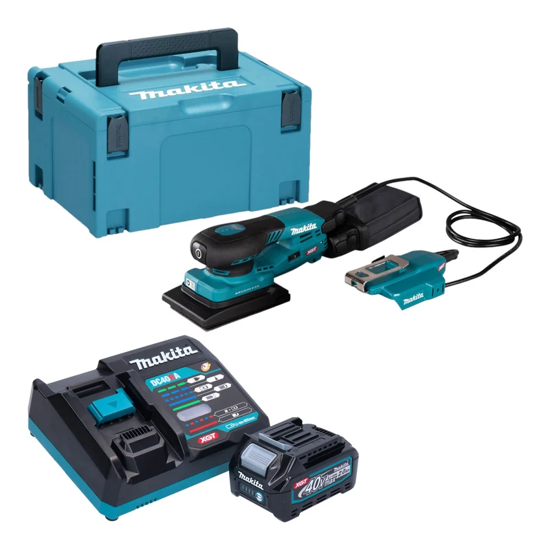 Makita BO 005 CGA101 Akku Schwingschleifer 40 V max. 80 x 130 mm 3,0 mm Hub Brushless + 1x Akku 2,0 Ah + Ladegerät + Makpac