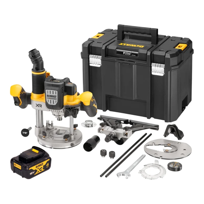 DeWalt DCW 620 NT Akku Oberfräse 18 V 12 mm Brushless + 1x Akku 4,0 Ah + TSTAK - ohne Ladegerät