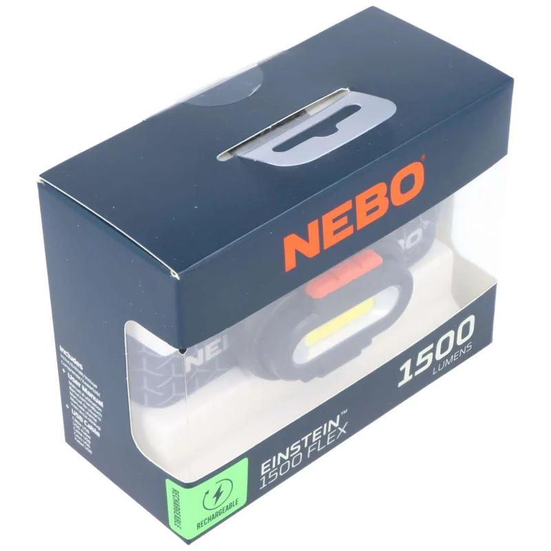 NEBO Einstein 1500 Flex LED Stirnlampe, 1500 Lumen, bis zu 64 Meter Leuchtweite, wiederaufladbar