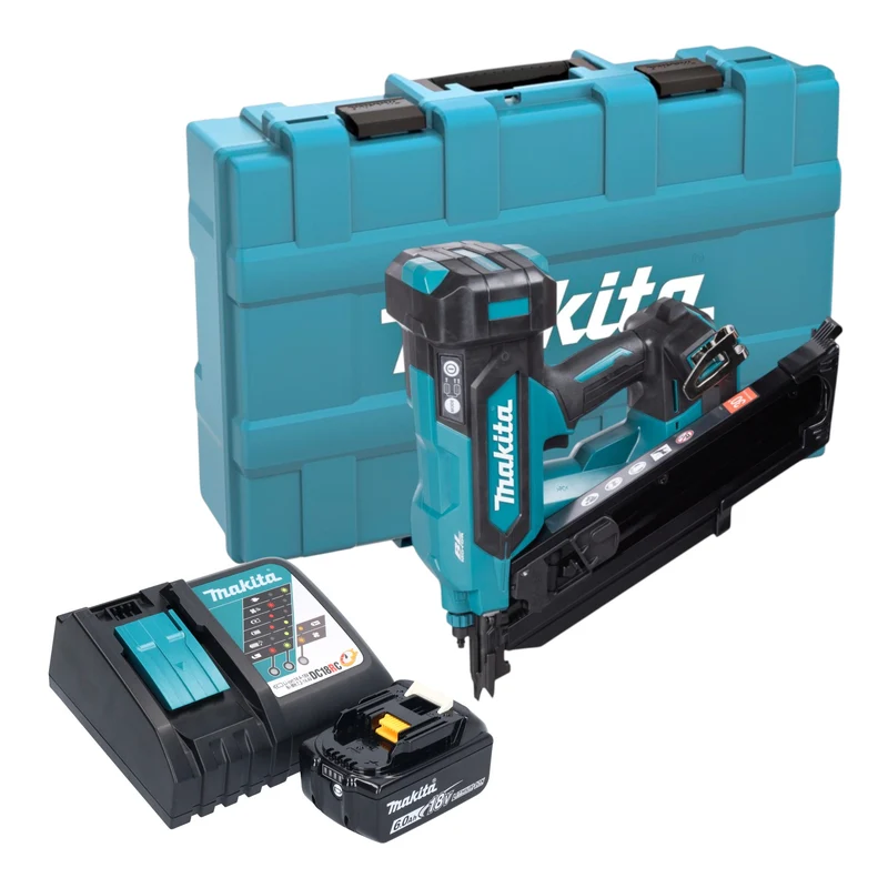 Makita DBN 900 RG1K Akku Streifennagler 18 V 50 - 90 mm Brushless + 1x Akku 6,0 Ah + Ladegerät + Koffer