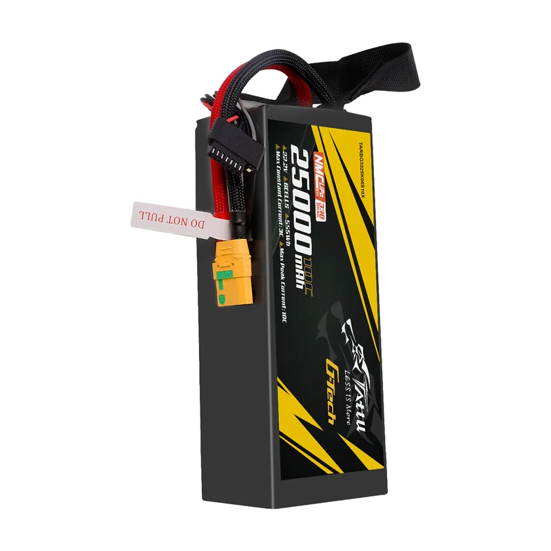 TATTU NMC Semi-Solid State 330Wh/kg 25000mAh 10C 22,2V 6S1P Lipo-Akkupack mit XT90-S-Stecker