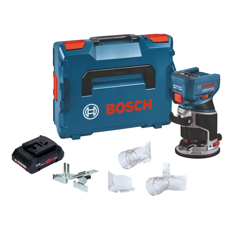 Bosch GKF 18V-8 Professional Akku Kantenfräse 18 V 8,0 mm Brushless + 1x ProCORE Akku 4,0 Ah + L-Boxx - ohne Ladegerät