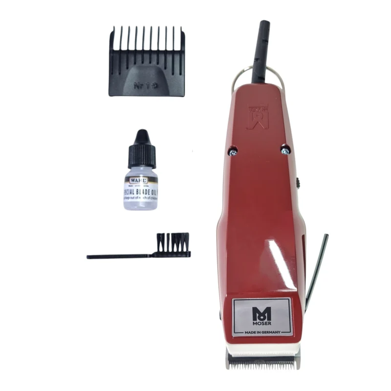 Moser 1400 Haarschneidemaschine 0,7 – 3 mm bordeaux ( 1400-0050 ) + Aufsteckkamm 4,5 mm