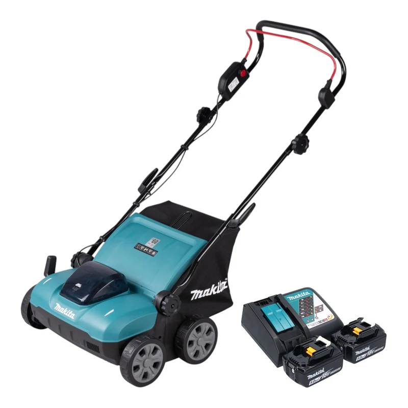 Makita DUV 320 RT2 Akku Vertikutierer 18 V 32 cm 30 l Brushless + 2x Akku 5,0 Ah + Ladegerät