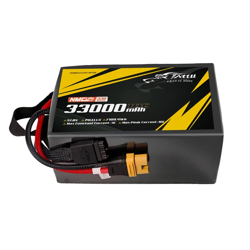 TATTU NMC Semi-Solid State 330Wh/kg 33000mAh 10C 51,8V 14S1P Lipo-Akkupack mit AS150U-F-Stecker