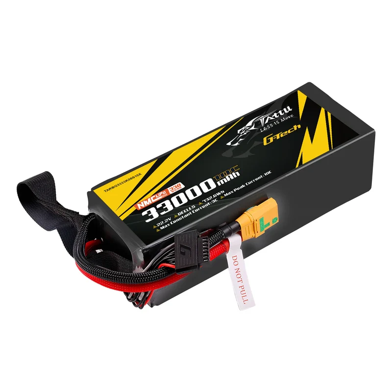 TATTU NMC Semi-Solid State 330Wh/kg 33000mAh 10C 22,2V 6S1P Lipo-Akkupack mit XT90-S-Stecker
