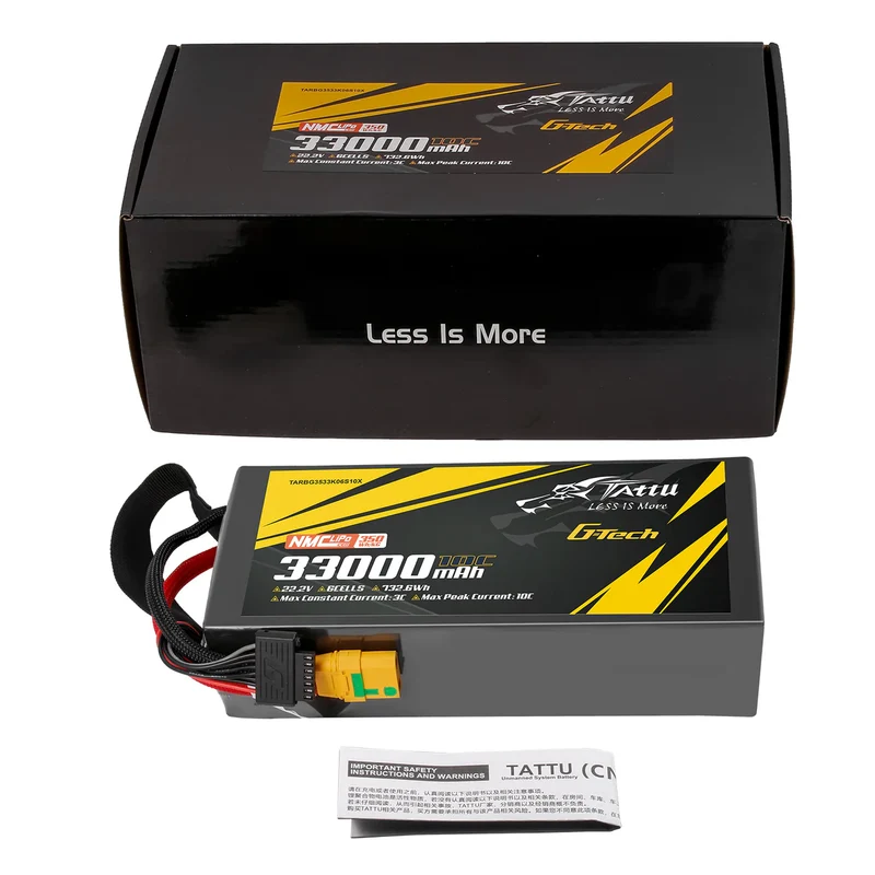 TATTU NMC Semi-Solid State 350Wh/kg 33000mAh 10C 22,2V 6S1P Lipo-Akkupack mit XT90-S-Stecker
