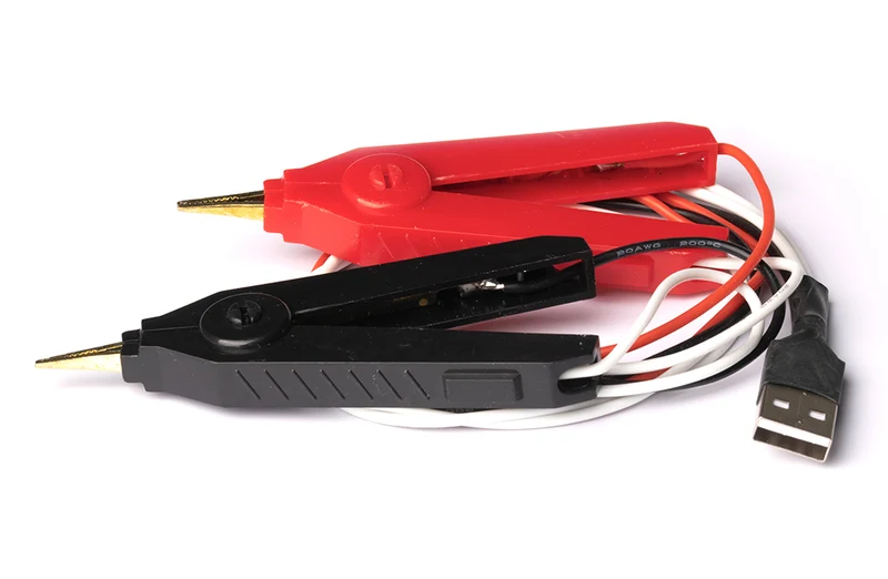 Vapcell Isolierte Krokodilklemmen mit USB-A Stecker passend für YR-1030 Innenwiderstandstester