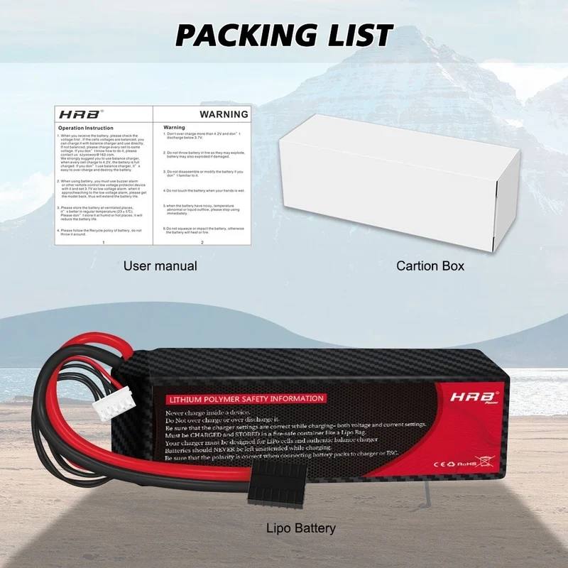 HRB LiPo Akku 4S 9500mAh 14,8V 120C TRX LiPo Akku (2 St.)
