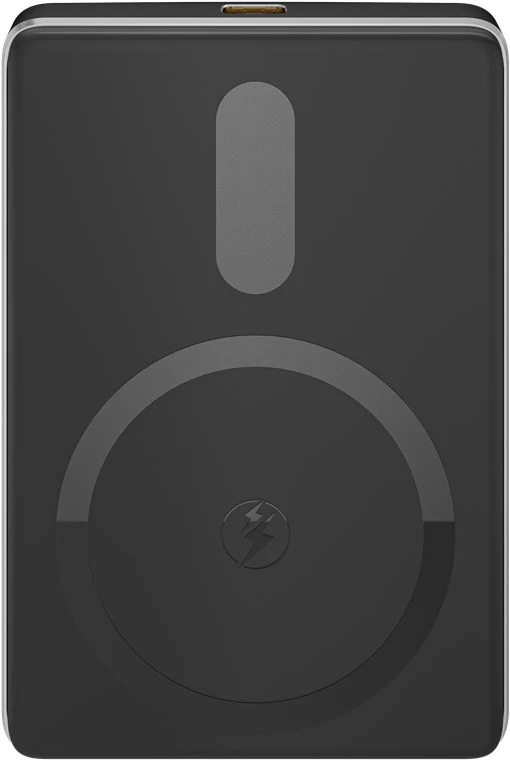 Goobay Magnetische Wireless Powerbank mit 5.000mAh, haftet magnetisch an der Handyrückseite, ultraleichte Mini-Powerbank