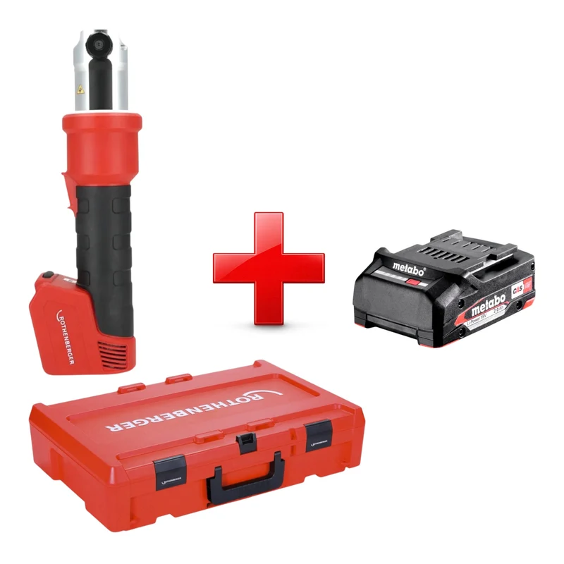 Rothenberger ROMAX NANO Akku Pressmaschine 18 V 34 kN CAS + 1x Akku 2,0 Ah + Rocase - ohne Ladegerät