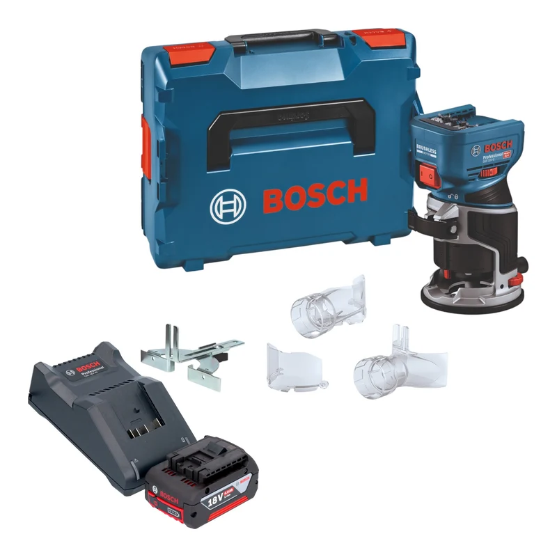 Bosch GKF 18V-8 Professional Akku Kantenfräse 18 V 8,0 mm Brushless + 1x Akku 4,0 Ah + Ladegerät + L-Boxx
