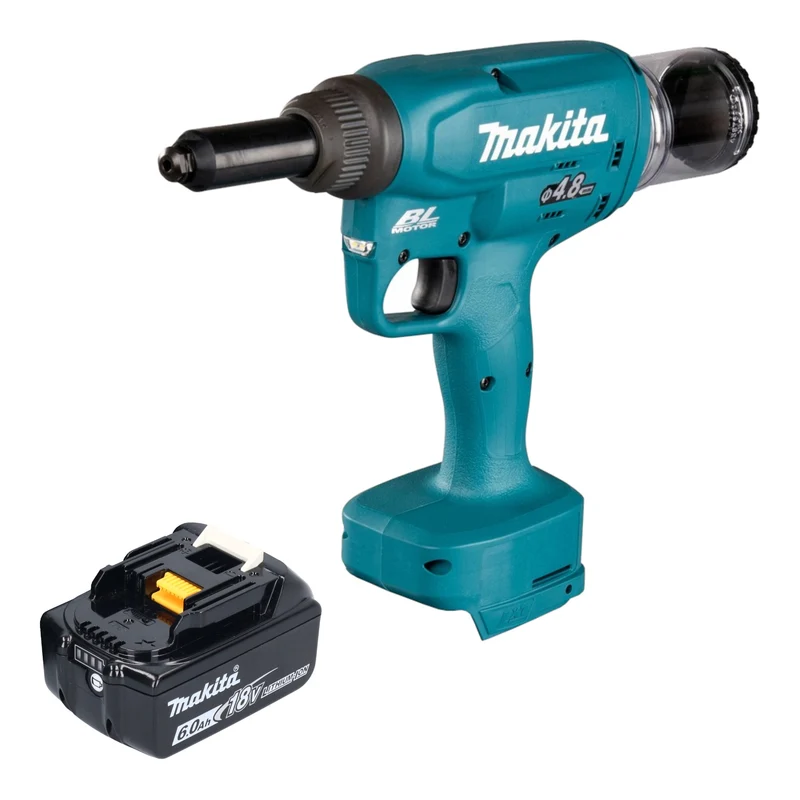 Makita DRV 150 G1 Akku Blindnietsetzgerät 18 V 10 kN 2,4 - 4,8 mm Brushless + 1x Akku 6,0 Ah - ohne Ladegerät