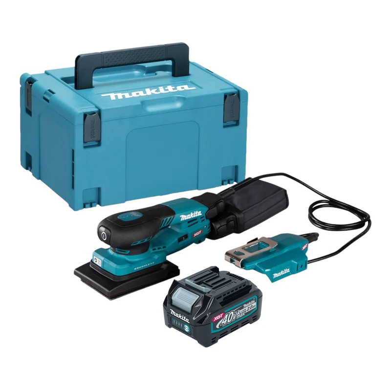 Makita BO 005 CGA101 Akku Schwingschleifer 40 V max. 80 x 130 mm 3,0 mm Hub Brushless + 1x Akku 2,0 Ah + Makpac - ohne Ladegerät