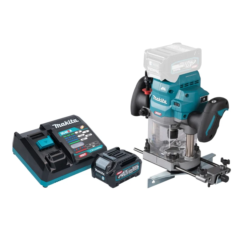 Makita RP 001 GA101 Akku Oberfräse 40 V max. 12 mm Brushless + 1x Akku 2,0 Ah + Ladegerät