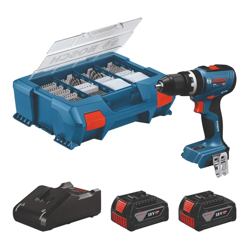 Bosch GSB 18V-65 Akku Schlagbohrschrauber 18 V 65 Nm ( 06019N3307 ) + 2x Akku 4,0 Ah + Ladegerät + L-Case