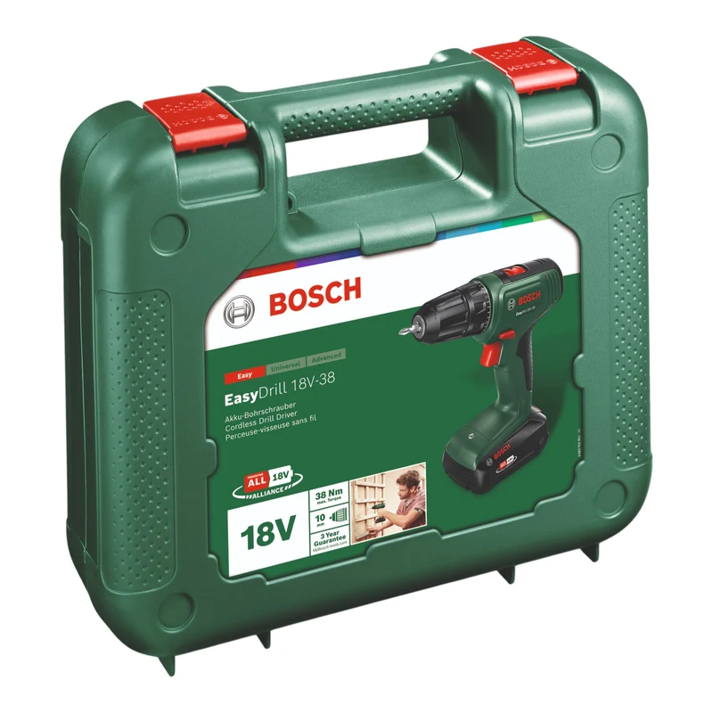Bosch EasyDrill 18V-38 Akku Bohrschrauber 18 V 38 Nm + 1x Akku 2,5 Ah + Ladegerät + Koffer ( 0615A5008K )