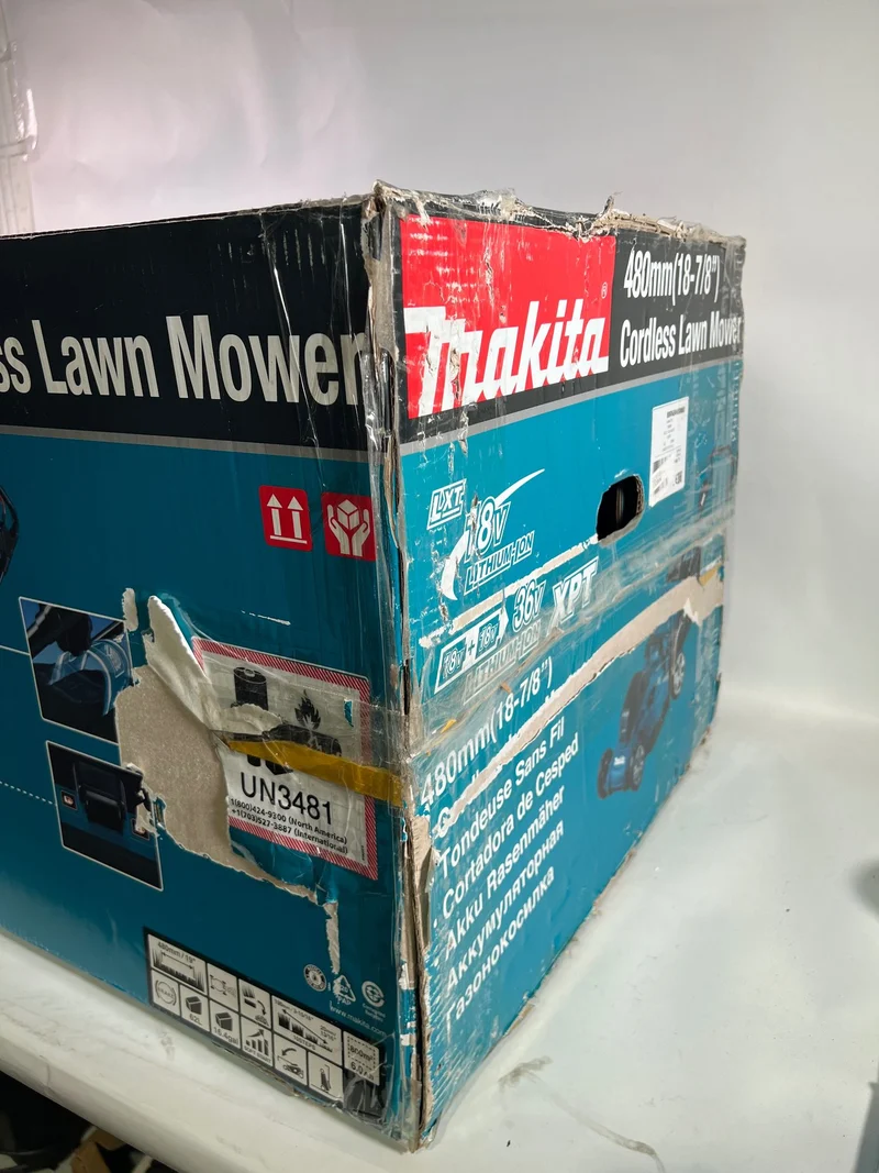 Makita DLM 480 Z Akku Rasenmäher 36 V ( 2x 18 V ) 48 cm 62 l Solo - ohne Akku, ohne Ladegerät - OVP Beschädigt