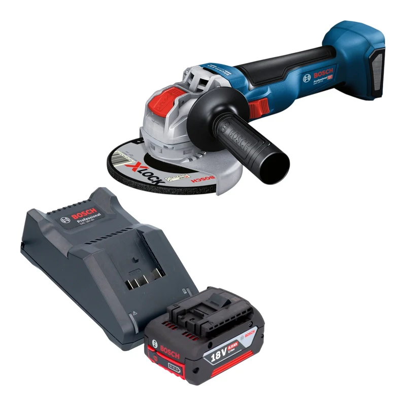 Bosch GWX 18V-10 Akku Winkelschleifer 18 V 125 mm Brushless + 1x Akku 4,0 Ah + Ladegerät