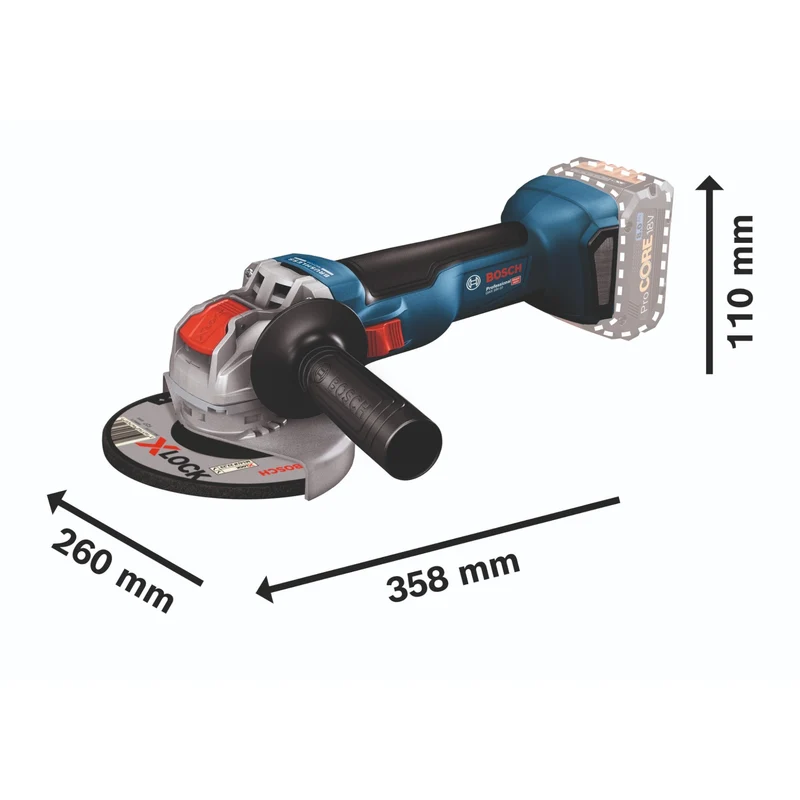Bosch GWX 18V-10 Akku Winkelschleifer 18 V 125 mm Brushless + 1x ProCORE Akku 8,0 Ah - ohne Ladegerät