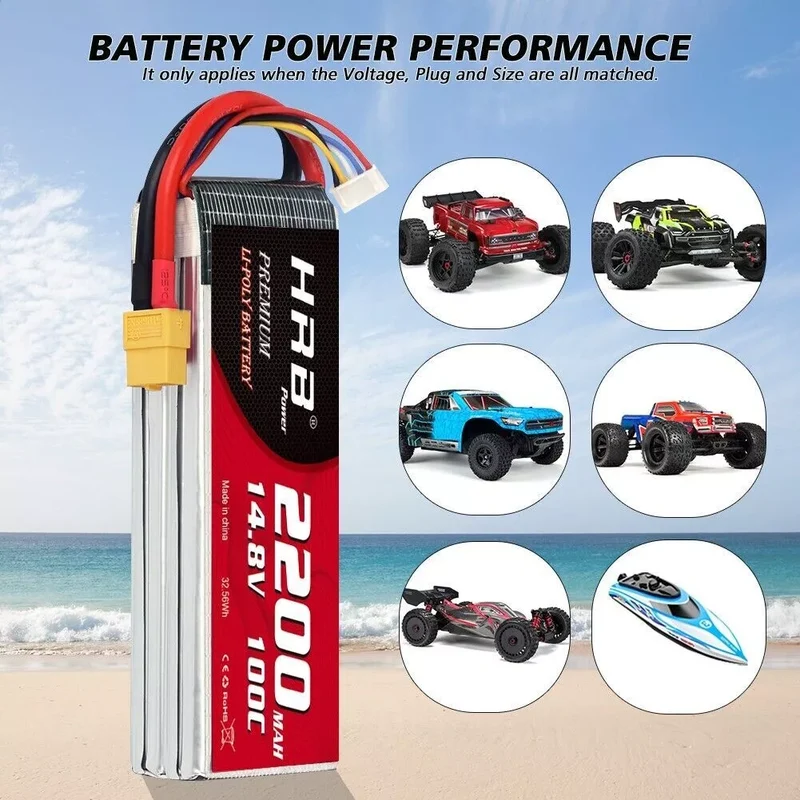 HRB 4S 2200mAh 14,8V 100C LiPo-Akku mit XT60-Stecker