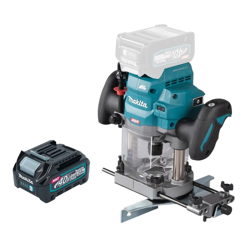 Makita RP 001 GA1 Akku Oberfräse 40 V max. 12 mm Brushless + 1x Akku 2,0 Ah - ohne Ladegerät