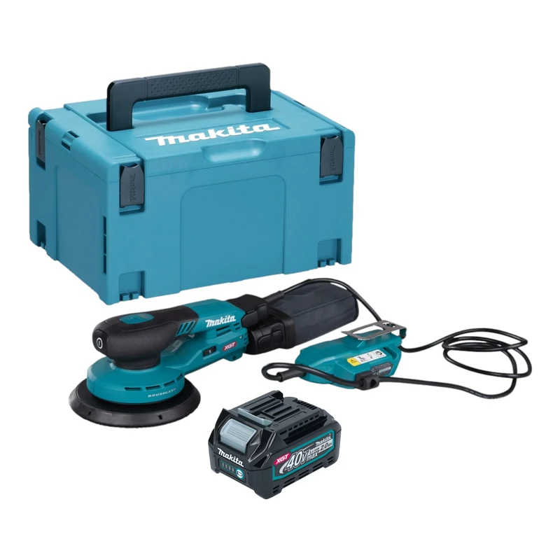 Makita BO 002 CGA101 Akku Exzenterschleifer 40 V max. 150 mm 5,0 mm Hub Brushless + 1x Akku 2,0 Ah + Makpac - ohne Ladegerät