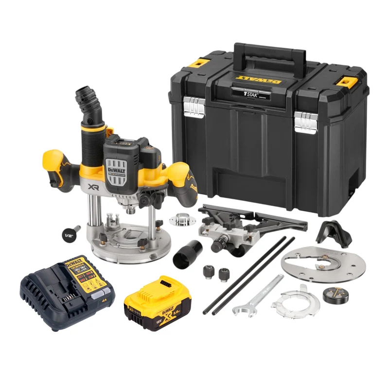 DeWalt DCW 620 P1T Akku Oberfräse 18 V 12 mm Brushless + 1x Akku 5,0 Ah + Ladegerät + TSTAK