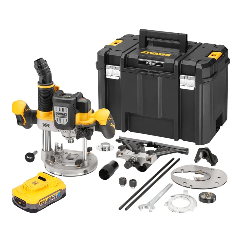 DeWalt DCW 620 NT Akku Oberfräse 18 V 12 mm Brushless + 1x Powerstack Akku 5,0 Ah + TSTAK - ohne Ladegerät