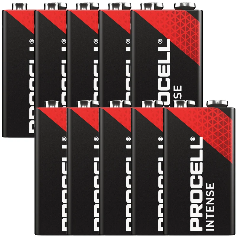 Duracell Procell Intense 9V, 6LR61 im Karton, für energieintensive Geräte (10 St.)