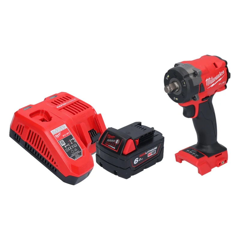 Milwaukee M18 FIW2F12-601 Akku Schlagschrauber 18 V 339 Nm 1/2" Brushless + 1x Akku 6,0 Ah + Ladegerät