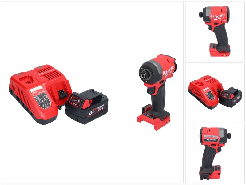 Milwaukee M18 FID3-601 Akku Schlagschrauber 18 V 1/4" 226 Nm Brushless + 1x Akku 6,0 Ah + Ladegerät