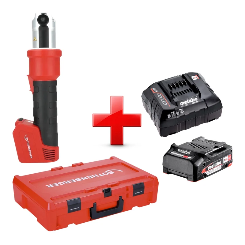 Rothenberger ROMAX NANO Akku Pressmaschine 18 V 34 kN CAS + 1x Akku 2,0 Ah + Ladegerät + Rocase