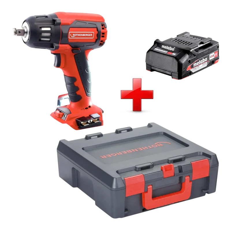 Rothenberger RO ID400 Akku Schlagschrauber 18 V 400 Nm Brushless + 1x Akku 2,0 Ah + Rocase - ohne Ladegerät