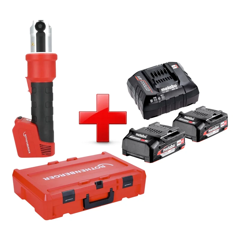 Rothenberger ROMAX NANO Akku Pressmaschine 18 V 34 kN CAS + 2x Akku 2,0 Ah + Ladegerät + Rocase