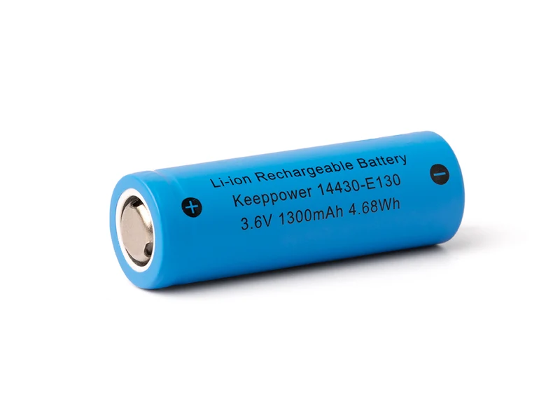 Keeppower 14430 mit 1300mAh* 3,6V - 3,7V Lithium-Ionen-Zelle (ohne Schutzelektronik)