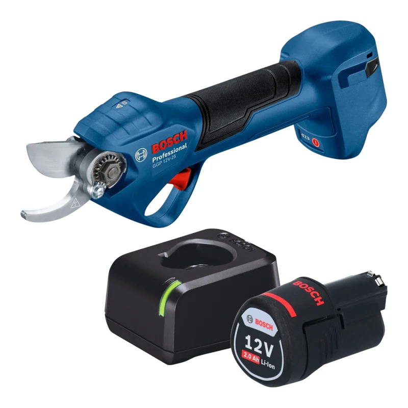 Bosch GGP 12V-25 Akku Gartenschere 12 V 25 mm Brushless + 1x Akku 2,0 Ah + Ladegerät