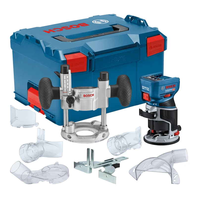 Bosch GKF 18V-8 Professional Akku Kantenfräse 18 V 8,0 mm Brushless ( 06016C2003 ) + Taucheinheit + L-Boxx - ohne Akku, ohne Ladegerät