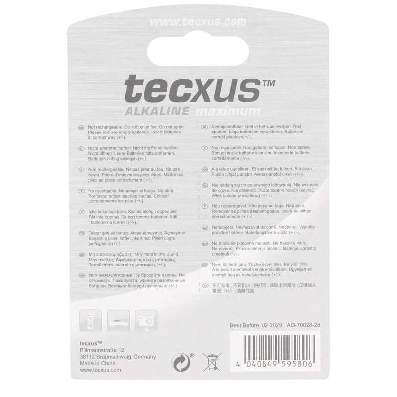 Tecxus LR23 - Alkali-Mangan Batterie (Alkaline), 12 V