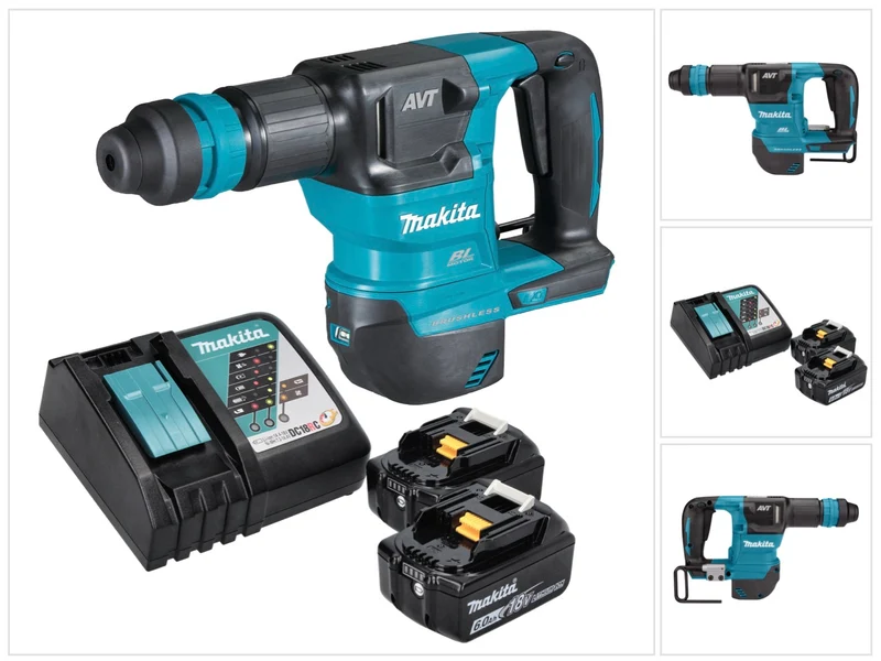 Makita DHK 180 RG Akku Meißelhammer 18 V 3,1 J SDS Plus Brushless + 2x Akku 6,0 Ah + Ladegerät