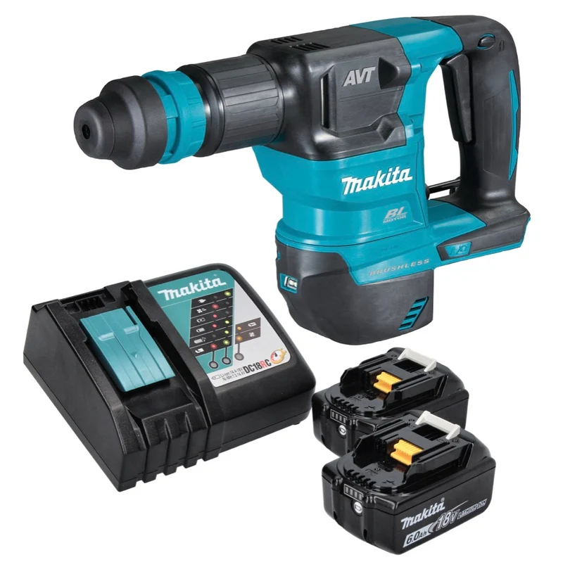 Makita DHK 180 RG Akku Meißelhammer 18 V 3,1 J SDS Plus Brushless + 2x Akku 6,0 Ah + Ladegerät