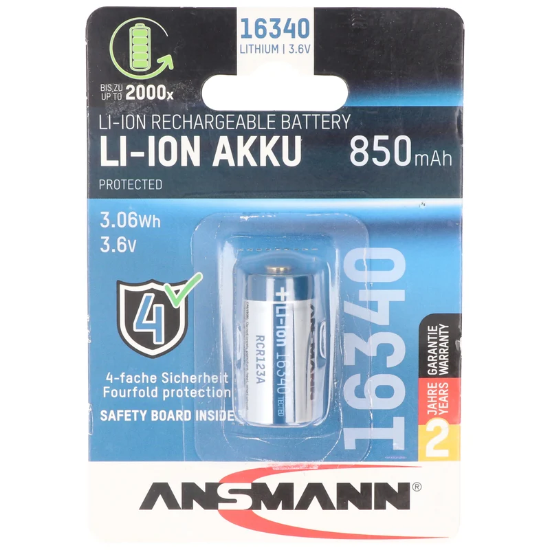 AccuCell CR123A Akku passend für die FLIR Breach PTQ136 Wärmebildkamera Li-ion-Akku inklusive Ladegerät