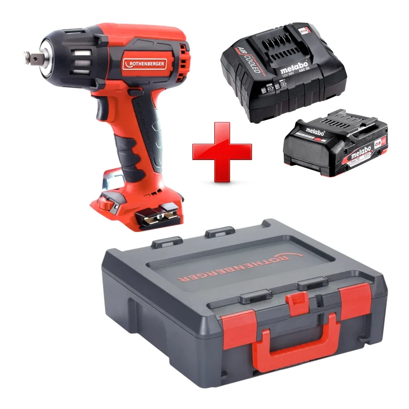 Rothenberger RO ID400 Akku Schlagschrauber 18 V 400 Nm Brushless + 1x Akku 2,0 Ah + Ladegerät + Rocase
