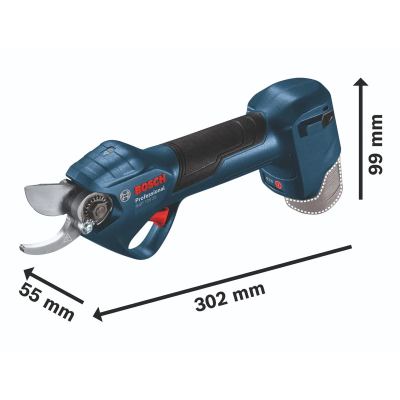 Bosch GGP 12V-25 Akku Gartenschere 12 V 25 mm Brushless + 1x Akku 3,0 Ah + Ladegerät