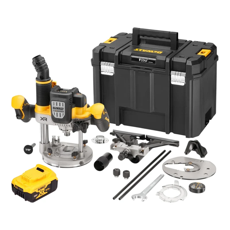 DeWalt DCW 620 NT Akku Oberfräse 18 V 12 mm Brushless + 1x Akku 5,0 Ah + TSTAK - ohne Ladegerät